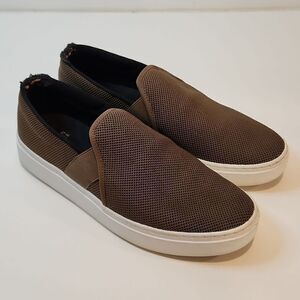 Eileen Fisher Pep Slip On Mesh Shoes Sneakers Women's Size 10 US Brown/White